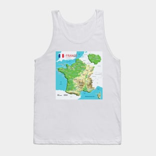 Geographic map of France Tank Top